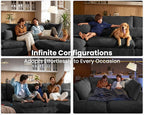 154" Oversized Corduroy Couch Modular Sectional Sofa, Washable Cloud Couch - Image 5