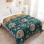 Boho Throw Blanket for Bed 100% Cotton Ultra Soft Rustic Quilt Spring Blanket- - Image 2