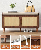Akxomel Rattan Shoe Storage Bench - Image 6