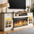 MXV 70" Fireplace TV Stand, 3-Sided Glass Fireplace and Modern Entertainment by Unknown
