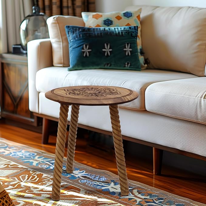 COTTON CRAFT Solid Wood End Table - Image 2