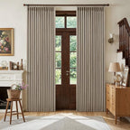 Deep Flax Linen Pinch Pleated Blackout Curtains 84 Inches Long | 100% Black Out by Twodrapes
