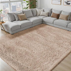 PLHXFR 8x10 Area Rugs Living Room: Fluffy Bedroom Rug Shag Carpet Camel | - Image 7