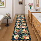 DUKINO 2x8 Washable Runner Rug, Floral Non Slip Kitchen Rugs, Soft Throw Rug - Image 4