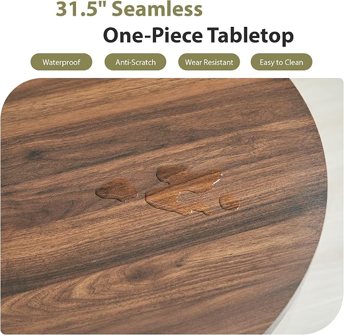 31.5" Round Dining Table for 2-4, Modern Farmhouse Kitchen Table - Image 5
