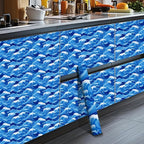HOMETITUTE Ocean Blue Wave Pattern Wallpaper Peel and Stick Self Adhesive Vinyl - Image 4