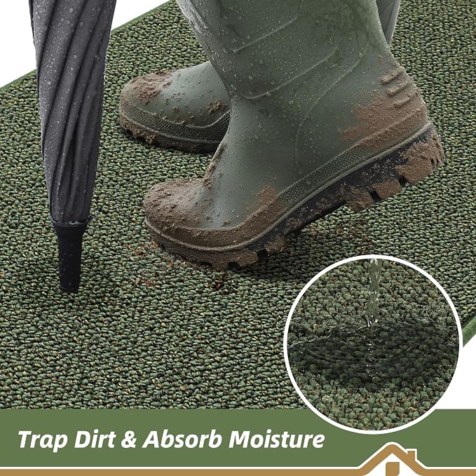 BEQHAUSE Dirt Trapper Door Mat 32" x 72", Non-Slip Washable Doormats, Low - Image 3