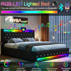 Music Player Bed with Bluetooth Speakers, Queen Size Smart Bed, USB&Type C - Image 3