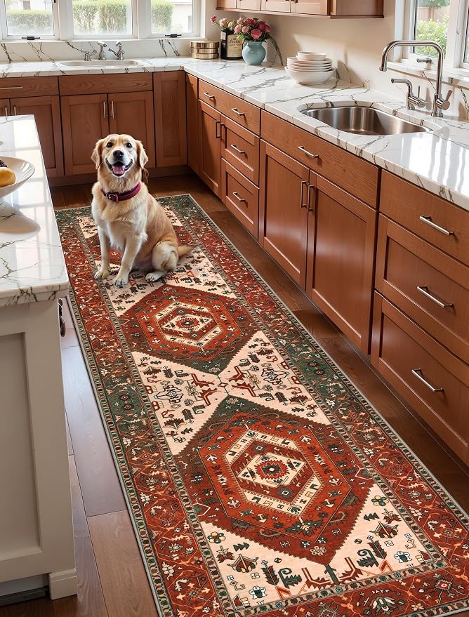 SERISSA 2'6"x8' Washable Non Slip Boho Runner Rug - Image 3
