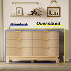 BORNOON Fluted 6 Drawer Dresser, 47.2" Wide Modern Boho Chest of Drawers - Image 3
