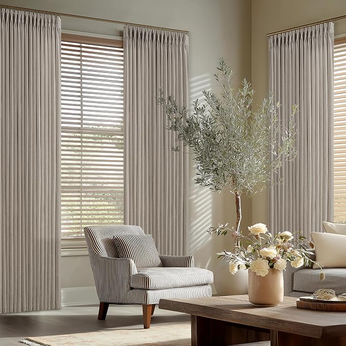 Extra Long Semi Sheer Linen Pleat Curtains Burlywood Birch 126 Inch Long | - Image 8