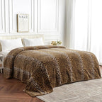 Edenleaf Fleece King Size Super Soft Cozy Leopard Print Blanket - Image 3
