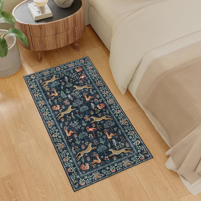 DUKINO 2x4 Rug for Entryway, Animal Washable Rug for Kitchen, Low Pile - Image 6