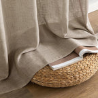 MIULEE Taupe Grey Linen Curtains 52x45 Inch Length 2 Panels - Image 7