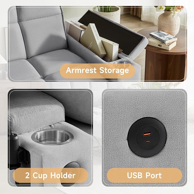 Auvsoce 65'' Chaise Lounge Chair Indoor, 3-in-1 Convertible Sofa Bed - Image 4