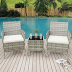 GarveeLife 3 Piece Patio Furniture Set, Rattan Outdoor Furniture - Image 8