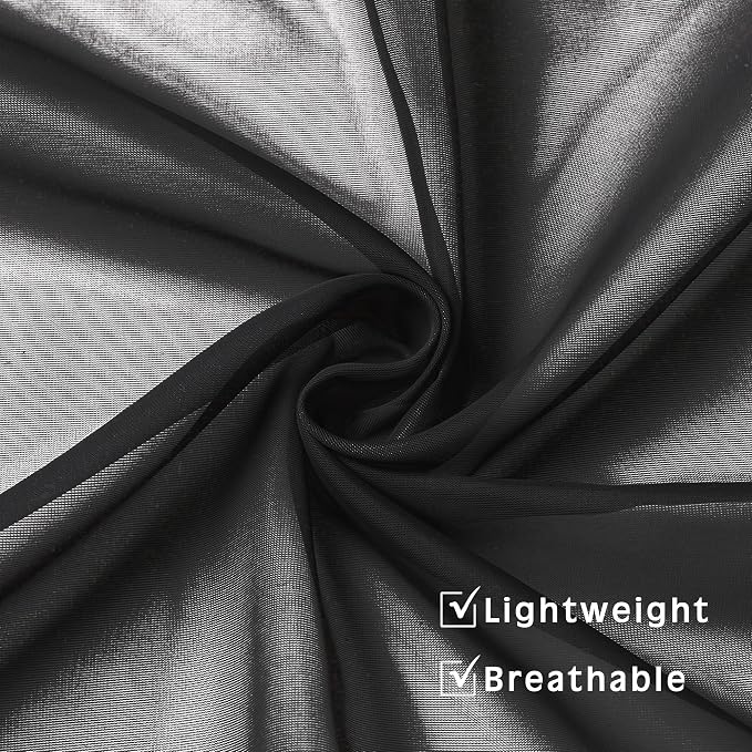 Black Sheer Curtains 72 Inches Long 2 Panels, Transparent Voile Sheer Curtain - Image 3