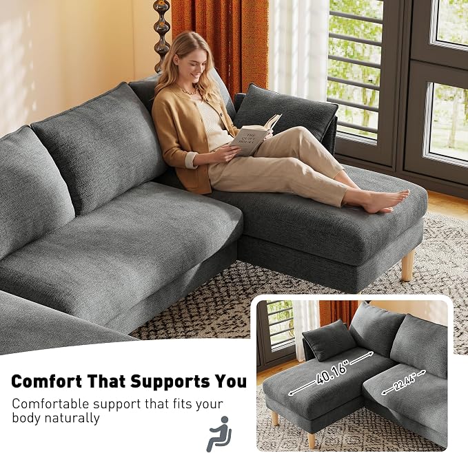 WorthFurni Sectional Couches for Living Room, U Shaped Modular Sectional Sofa - Image 3