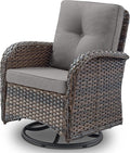 Belord Patio Furniture Swivel Glider PE Wicker Chairs, Outdoor Swivel Rocker by Belord
