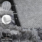 8x10 Area Rugs for Living Room, Tie-Dyed Dark Grey Fluffy Shag Large Bedroom Rug - Image 4