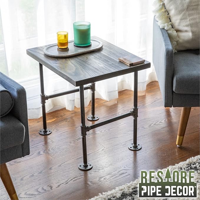 Restore by Pipe DÉCOR Wood End Table 22 in. x 18 in. x 20.88 in. Reclaimed - Image 6