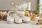 KAKAMAY Cotton Rope Storage Basket, Woven Hamper - Image 7