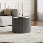 Round Marble Coffee Table Set of 2, 2 Piece White Coffee Table and End Table Set - Image 8