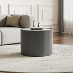 2-Piece Round Nesting Coffee Table Set, 29.52" Marble Coffee Table and End - Image 7