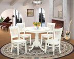 East West Furniture ANVA5-LWH-W 5 Piece Kitchen Table Set - Image 2