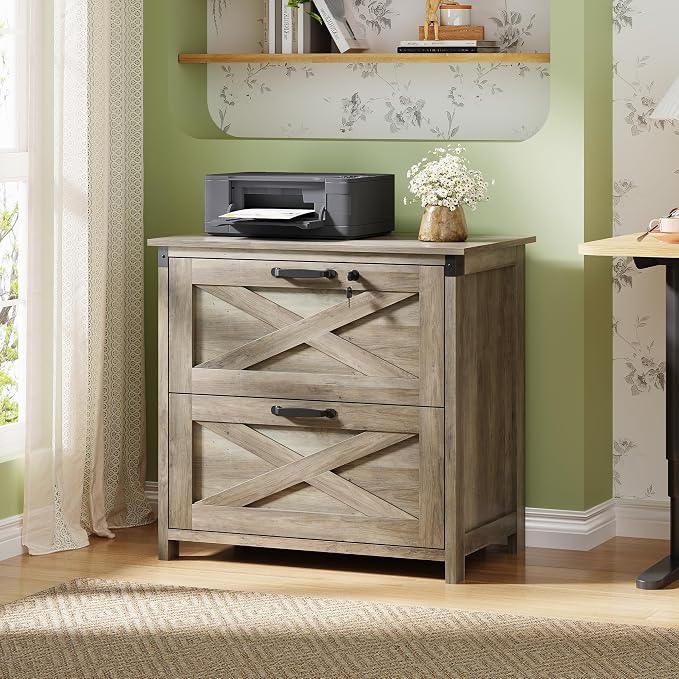 DEVAISE 2 Drawer File Cabinet, Lateral Wood Filing Storage Cabinet - Image 2