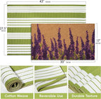 2 PCS Lavender Floral Welcome Door Mat Set, Farmhouse Spring Doormat - Image 2