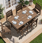 SERWALL Patio Dining Sets for 6 Person, HDPE Dining Set by SERWALL