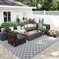 UPHA 9 Pieces Patio Furniture Sets, Wicker Outdoor Sectional Sofa Couch by UPHA
