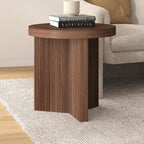 Henn&Hart 22'' Fluted Scandinavian Round End Table Ribbed Side Table, Nightstand - Image 6