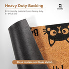 Coir Welcome Mat, Hi-Bye Cat, 17 x 29 in | 100% Natural Coir, Anti-Shedding - Image 6