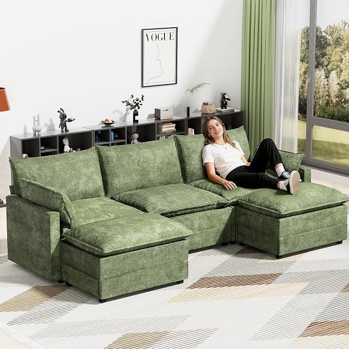 LEVELEVE 112.5" U-Shape Modular Sofa by Enjoyyourlife