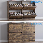BORNOON Shoe Cabinet with 4 Flip Drawers, Narrow Hidden Shoe Storage Cabinet - Image 5