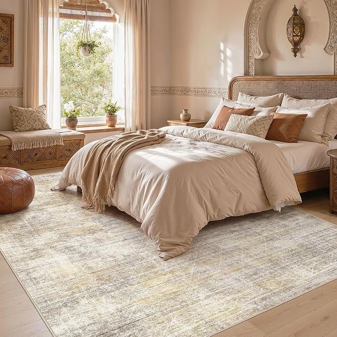 cotiled 6x9 Area Rugs for Living Room: Boho Washable Rug for Dining Room | - Image 6