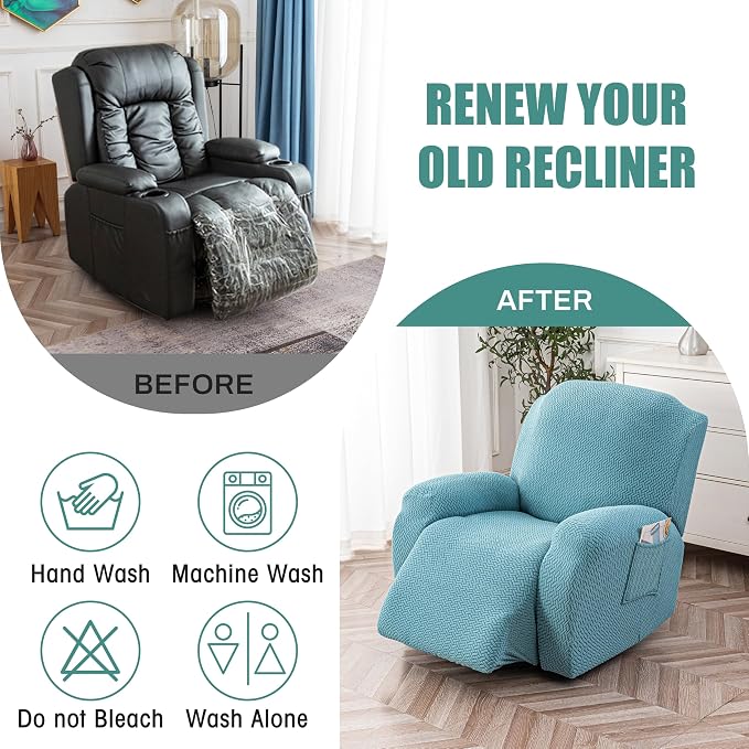 Genina Recliner Chair Cover, Stretch Reclining Chair Covers, Recliner Sofa - Image 6