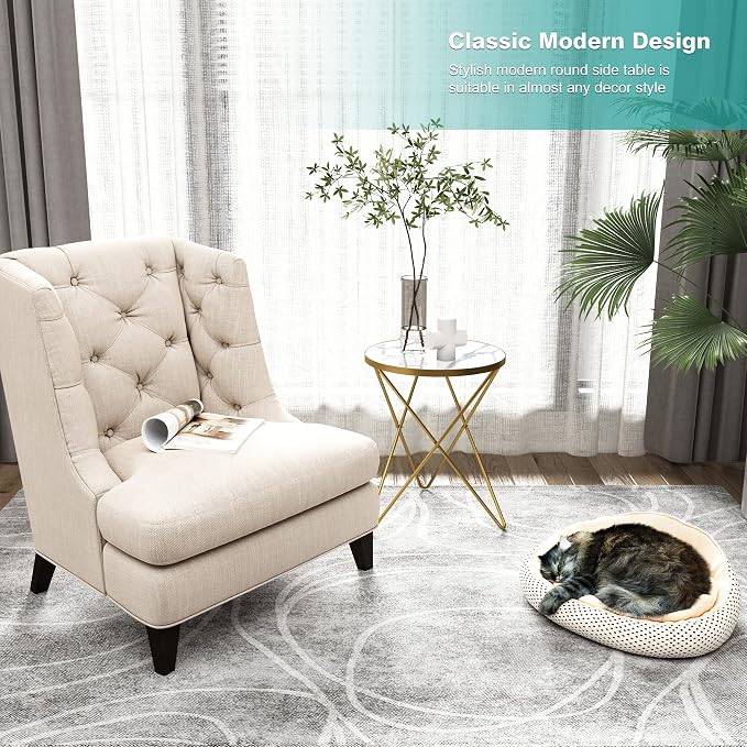 HLR Modern Round Side Table Set of 2, End Table - Image 8