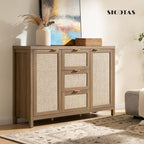 SICOTAS Rattan Sideboard Buffet Cabinet - Image 7