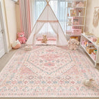 Pink Rugs for Bedroom-10x12 Area Rugs for Living Room, Girls Room | Washable - Image 4