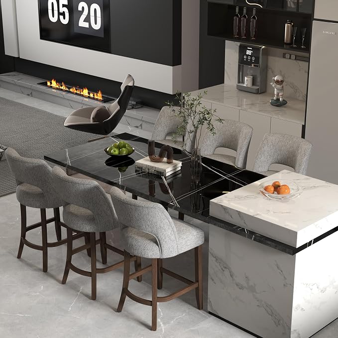 VKNOW Bar Stools Set of 6, Modern Counter Stools by VKNOW