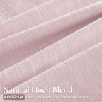 Light Pink Pinch Pleat Linen Semi Sheer Curtains 45 Inch Length 2 Panels | - Image 3