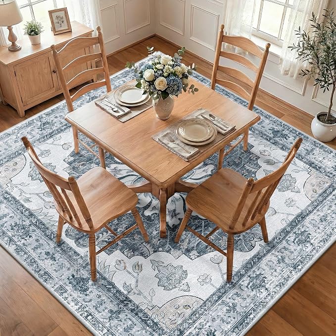 RELEANY Washable Area Rug, Square 8'x8', Water Repellent, Pet Friendly - Image 2