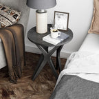 Pedestal Farmhouse End Table, Distressed Top - Image 6