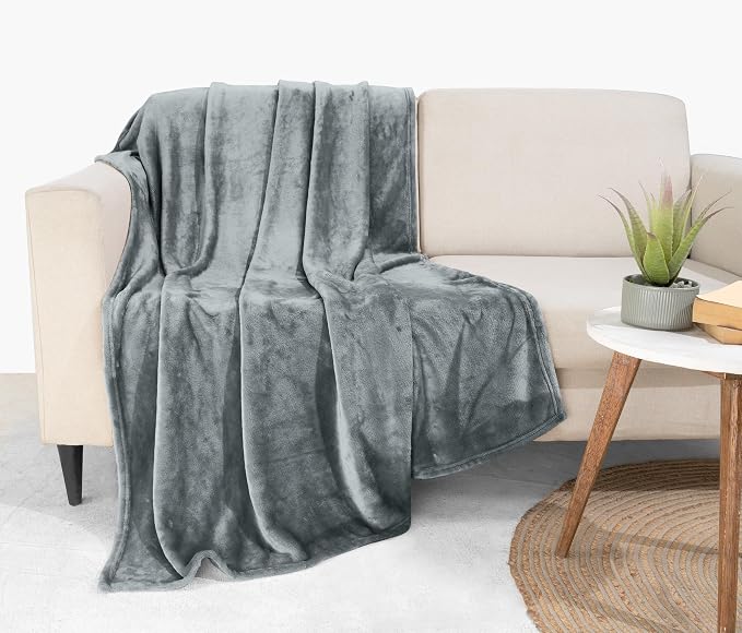 Utopia Bedding Soft Fleece Bed Blanket Throw Size Ash Grey | Microfiber Plush - Image 9