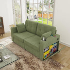 67" Small Loveseat Couch with Storage, USB Charging and Cup Holder, Space - Image 8
