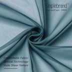 Simplebrand Dusty Blue Sheer Curtains 84 Inches Long, Light Filtering Rod - Image 6