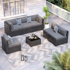 Patio Furniture Sets, 7-Piece Outdoor Patio Furniture by VonzoyHome